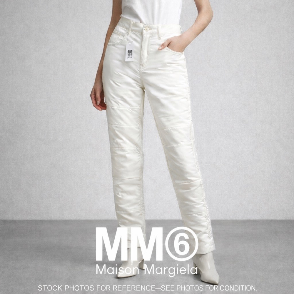 MM6 Maison Margiela NWT Quilted Panel Pants White Nylon Techwear IT 36 US 2